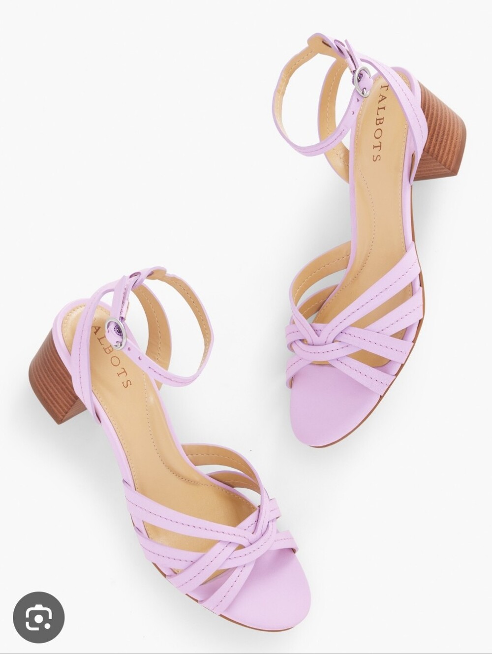 Talbots Mimi Vachetta Leather Ankle Strap Sandals Lavender Sz 8 Like New